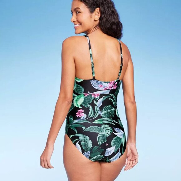 Kona Sol Women's Tummy Control Tie-Front One Piece Swimsuit 14,16,17,18,20,22,24 - Picture 16 of 16